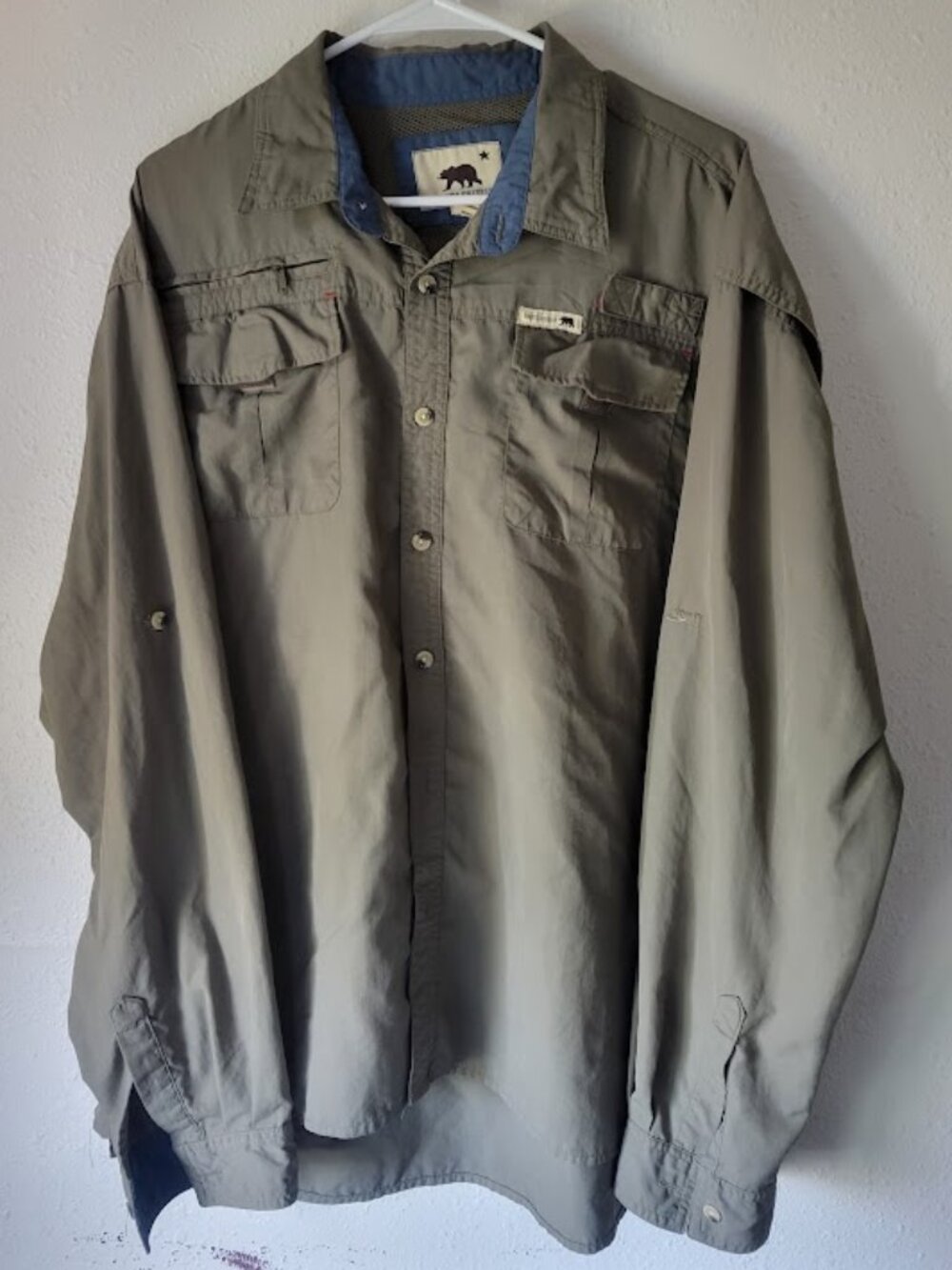 Dakota Grizzly Fishing Shirt Men's XXL Green Long Sleeve Outdoor Button Down
